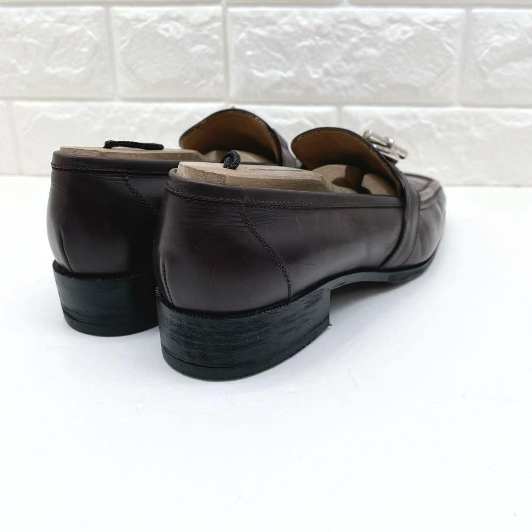 エルメス シェーヌダンクル ローファー 革靴 シルバー金具 レザー 25.0