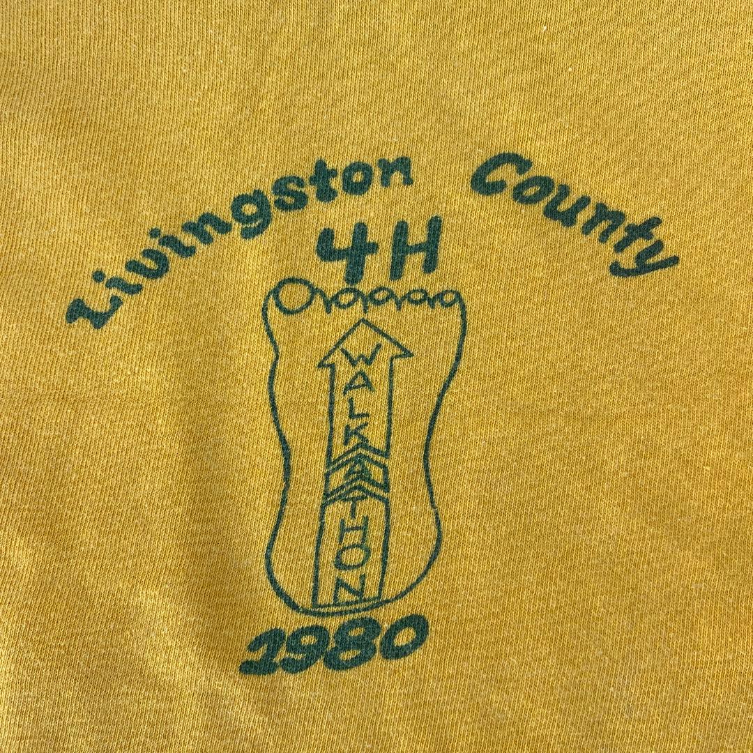 80s 70s チャンピオン バータグ パーカー 染み込み ボロ イエロー リバ