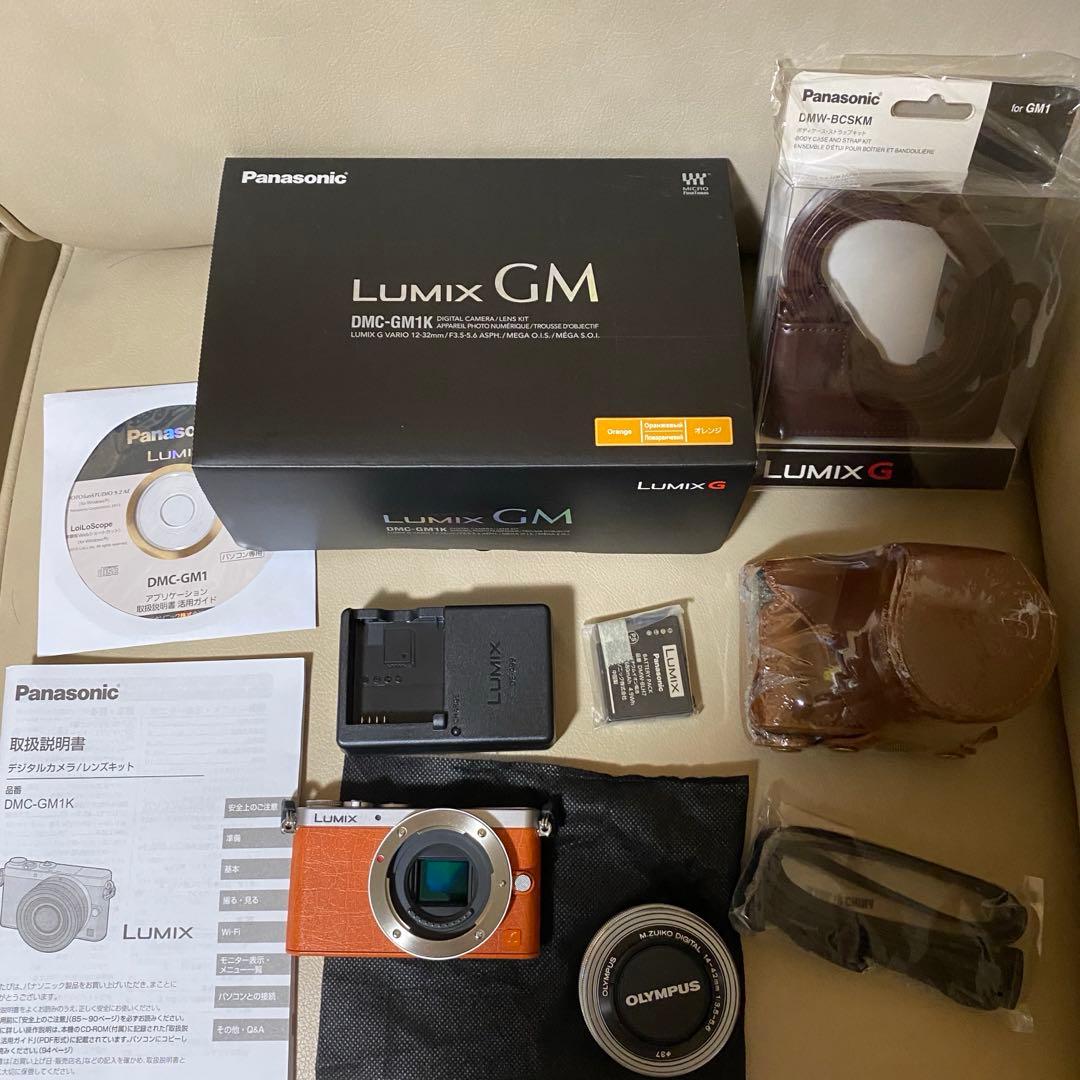 極美 LUMIX DMC-GM1K ボディ＋電動パンケーキレンズ、他アクセサリー