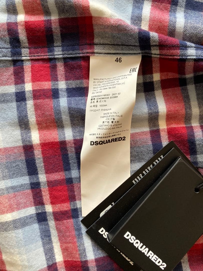 DSQUARED2 新品タグ付 Canadianチェックシャツ size46