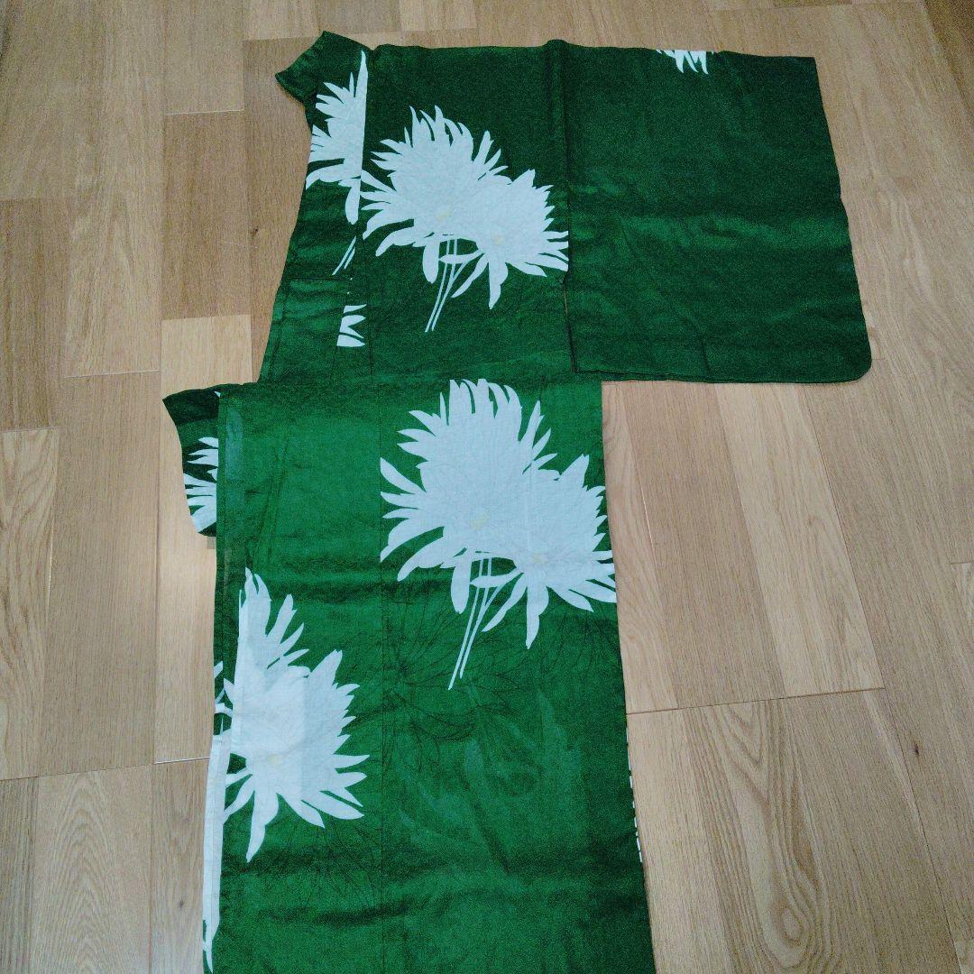 さわさん　誉田屋源兵衛　浴衣　仕立て上がり　月照乱華　グリーン