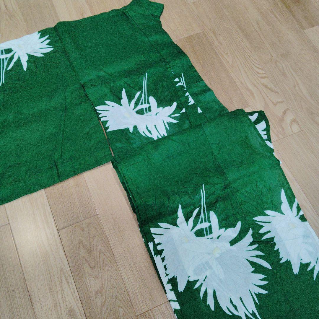 さわさん　誉田屋源兵衛　浴衣　仕立て上がり　月照乱華　グリーン