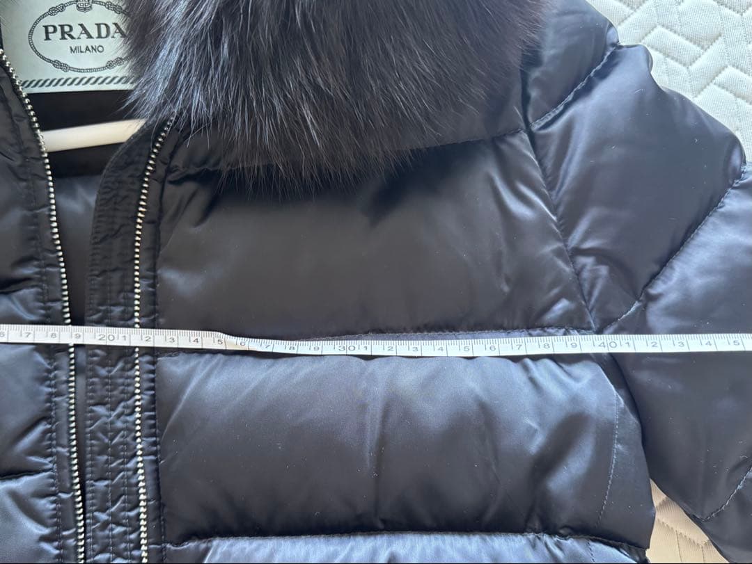 【本日限り】PRADA ロングダウンコート 38 ブラック フォックスファー
