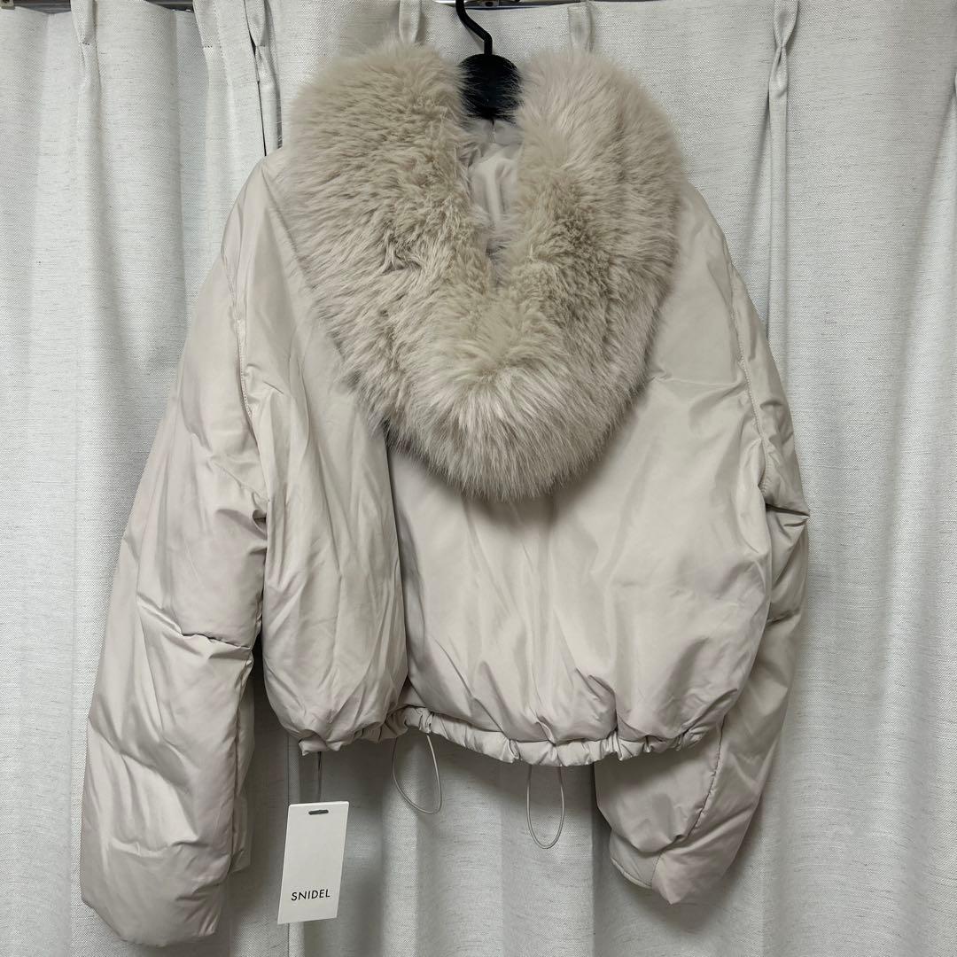 スナイデル　フードファーショートダウン　アイボリー　新品