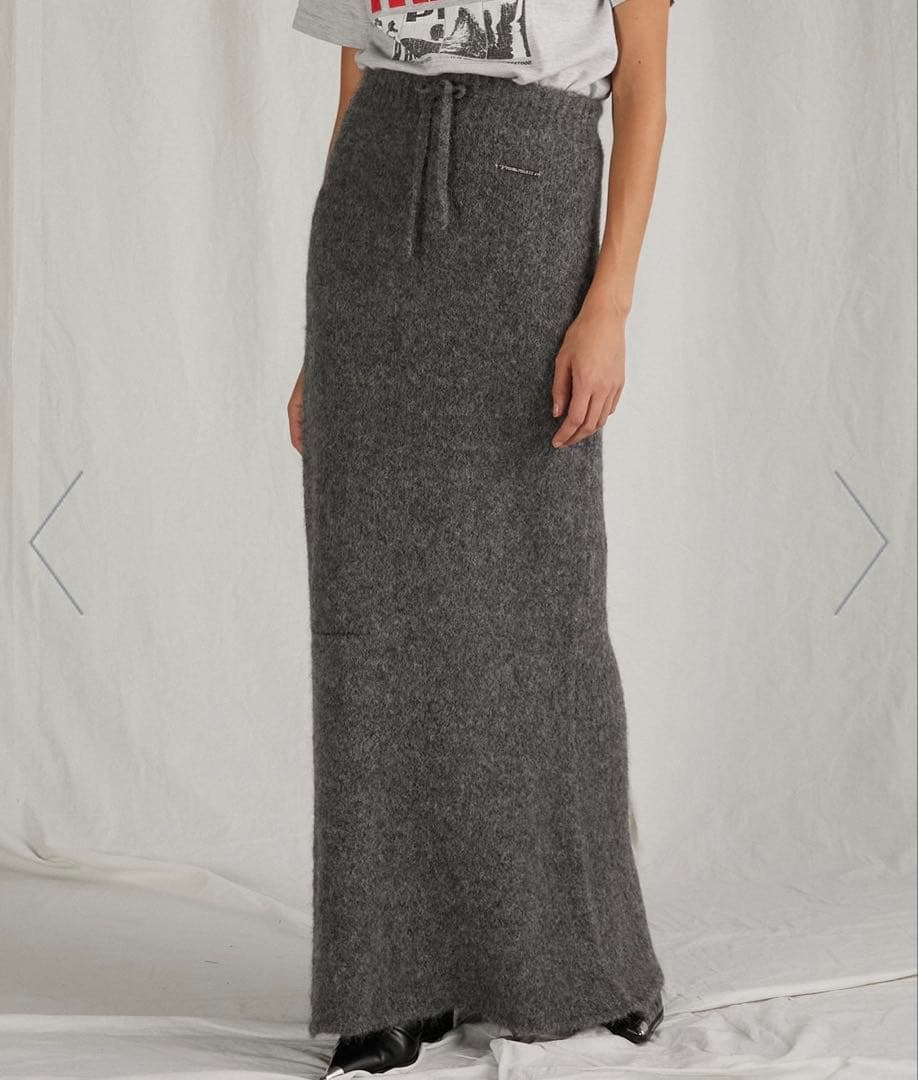 プランクプロジェクト♡アルパカマキシニットスカート/グレー