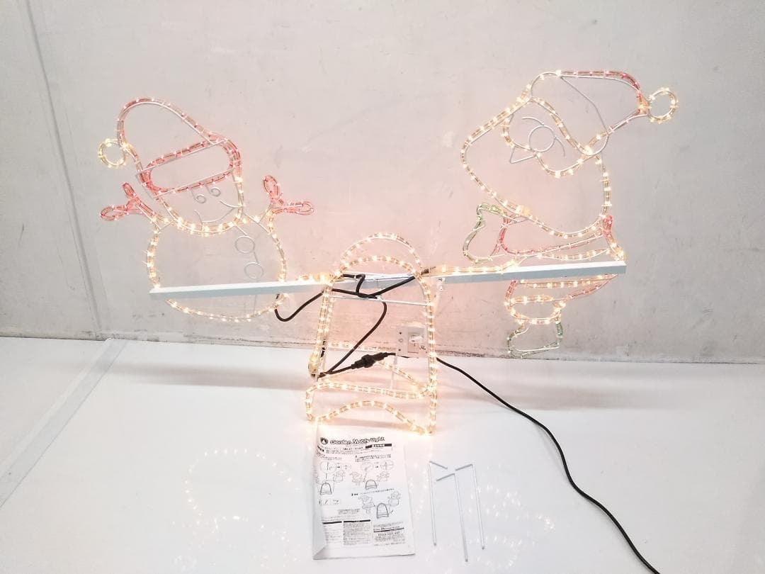 ドウシシャ ガーデンモチーフライト シーソー サンタ スノーマン クリスマス ♪