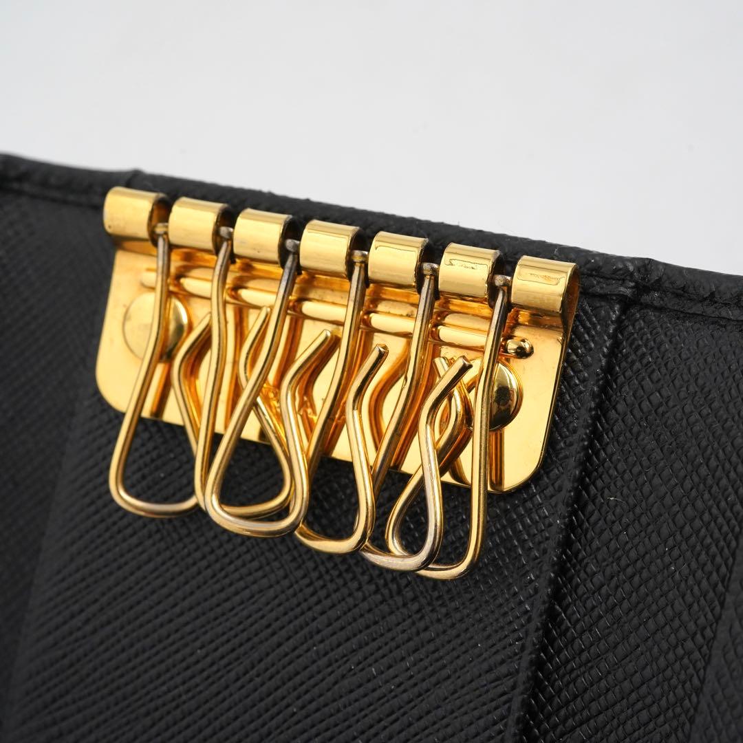 ✨新品未使用・箱保証書付き✨　PRADA キーケース　サフィアーノ　リボン　6連