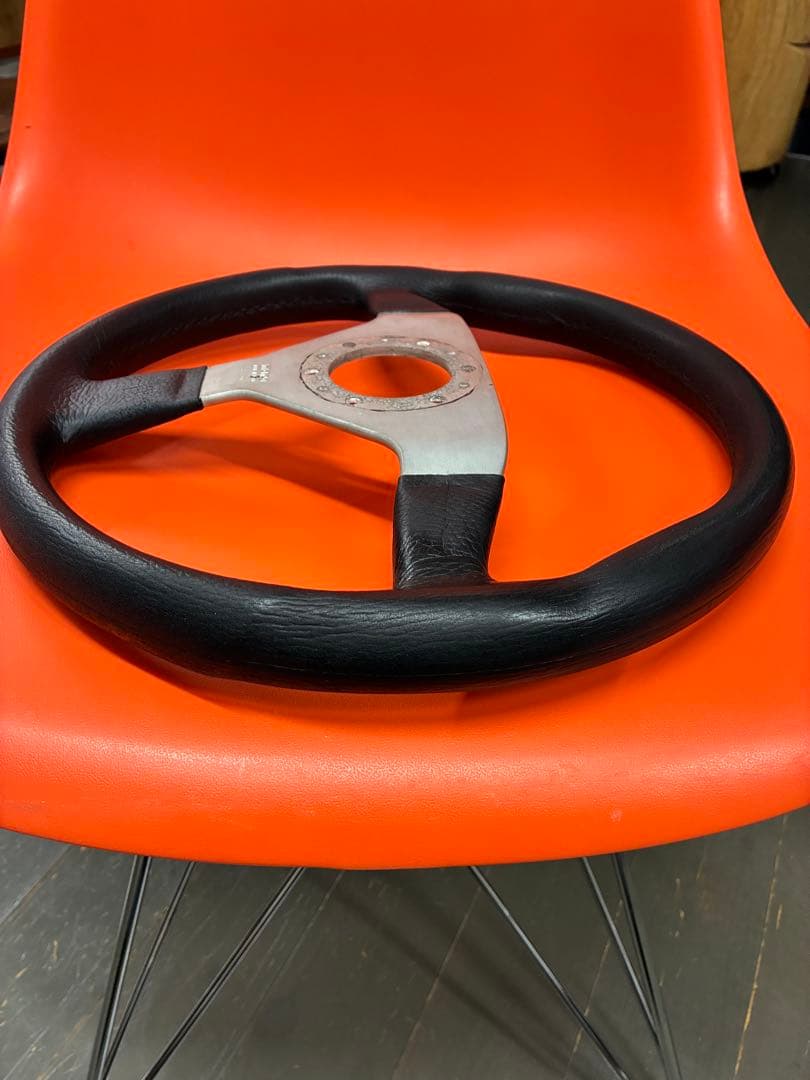 momo ステアリング　モモ　ベローチェ　シルバースポーク　34パイ　旧車　昭和