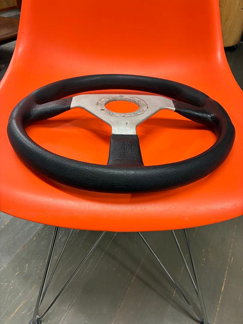 momo ステアリング　モモ　ベローチェ　シルバースポーク　34パイ　旧車　昭和