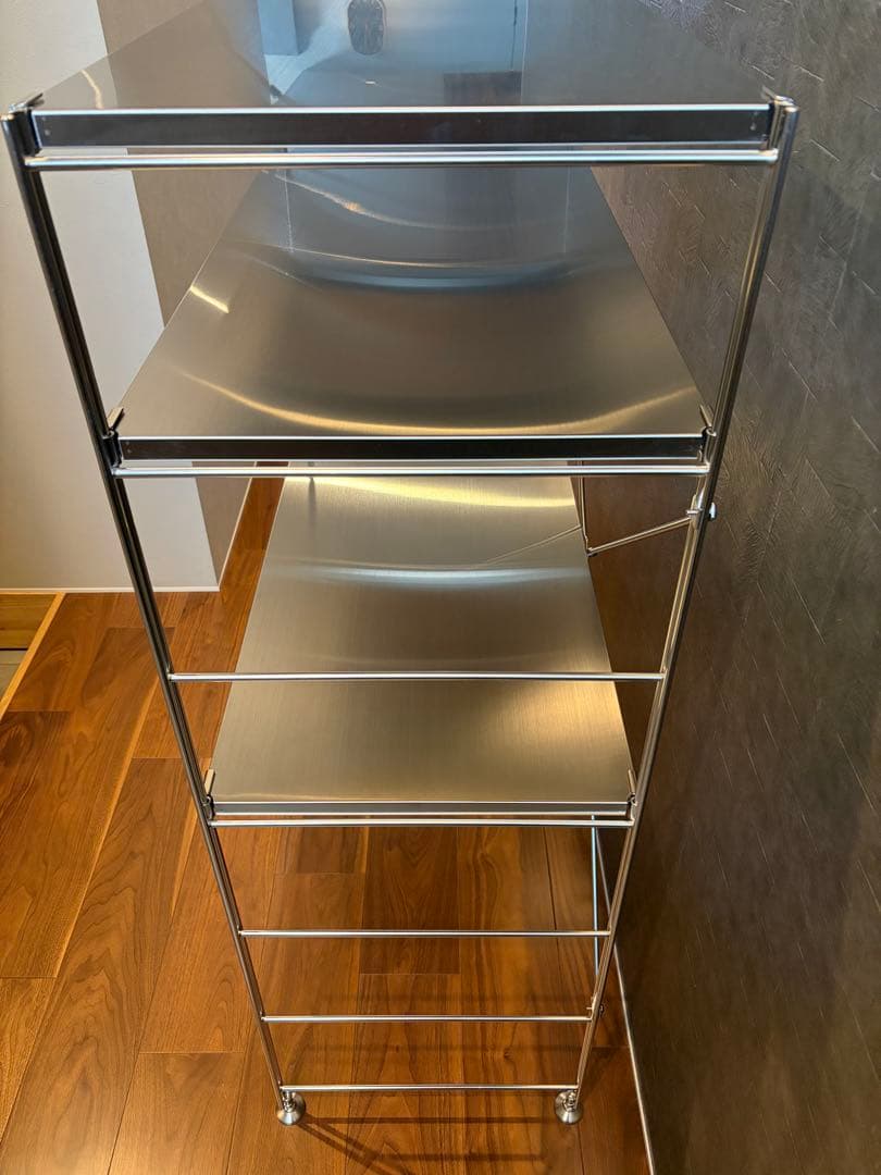 無印良品　ステンレスユニットシェルフ　ワイド　中幅８６×奥行４１×高さ１２０ｃｍ