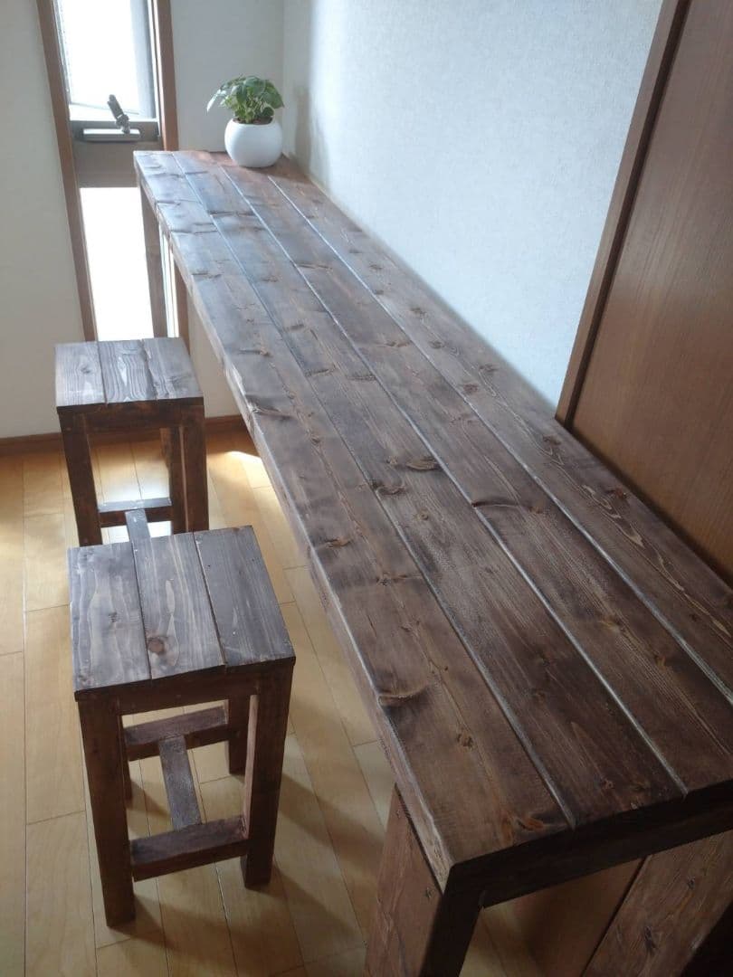 【ベックさん】180 カウンターテーブル 無垢材　アンティーク風　木目調