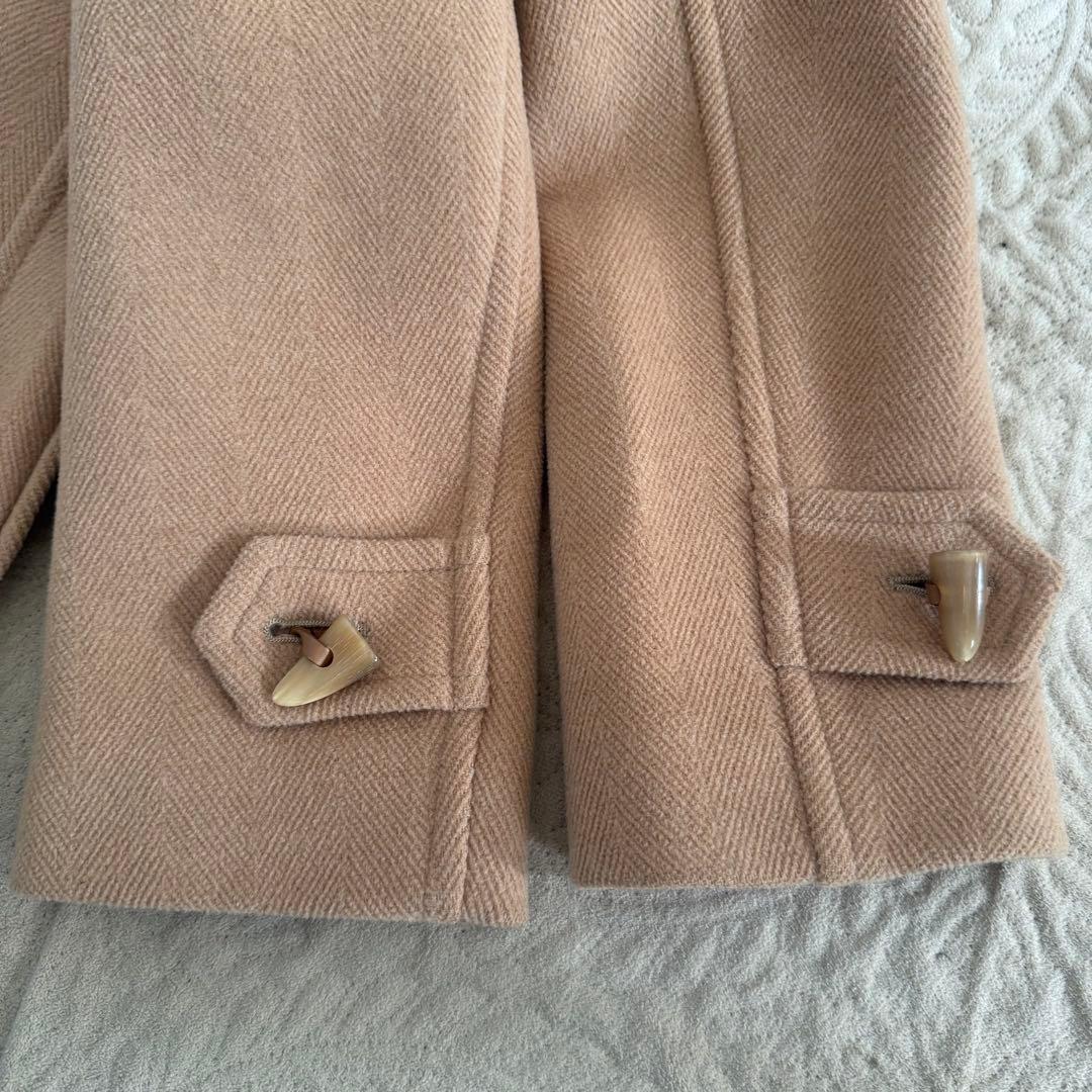 【美品】高級ヘリンボーン バーバリーロンドン 英国製 ベージュ ダッフルコート