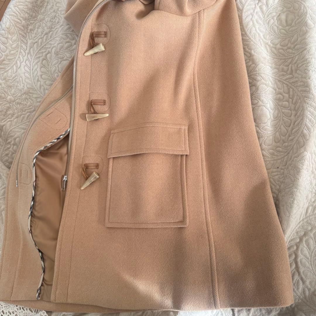 【美品】高級ヘリンボーン バーバリーロンドン 英国製 ベージュ ダッフルコート