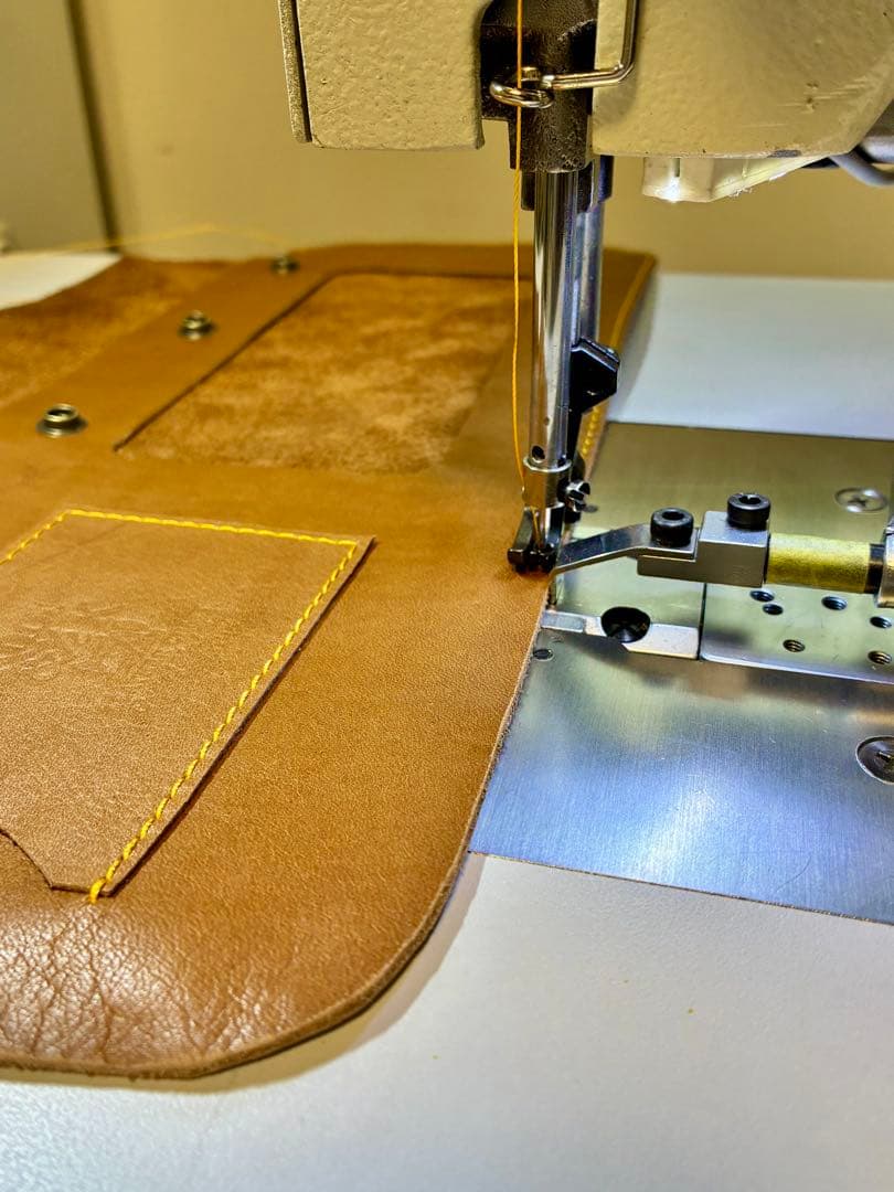 本革サンバイザーカバー キャメル オレンジステッチ バニティミラー×1