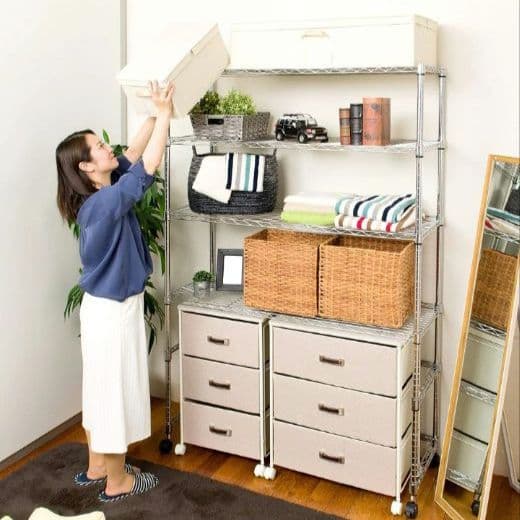 H　ドウシシャ　ルミナス　5段　スチールラックシェルフ　キッチン収納　YK