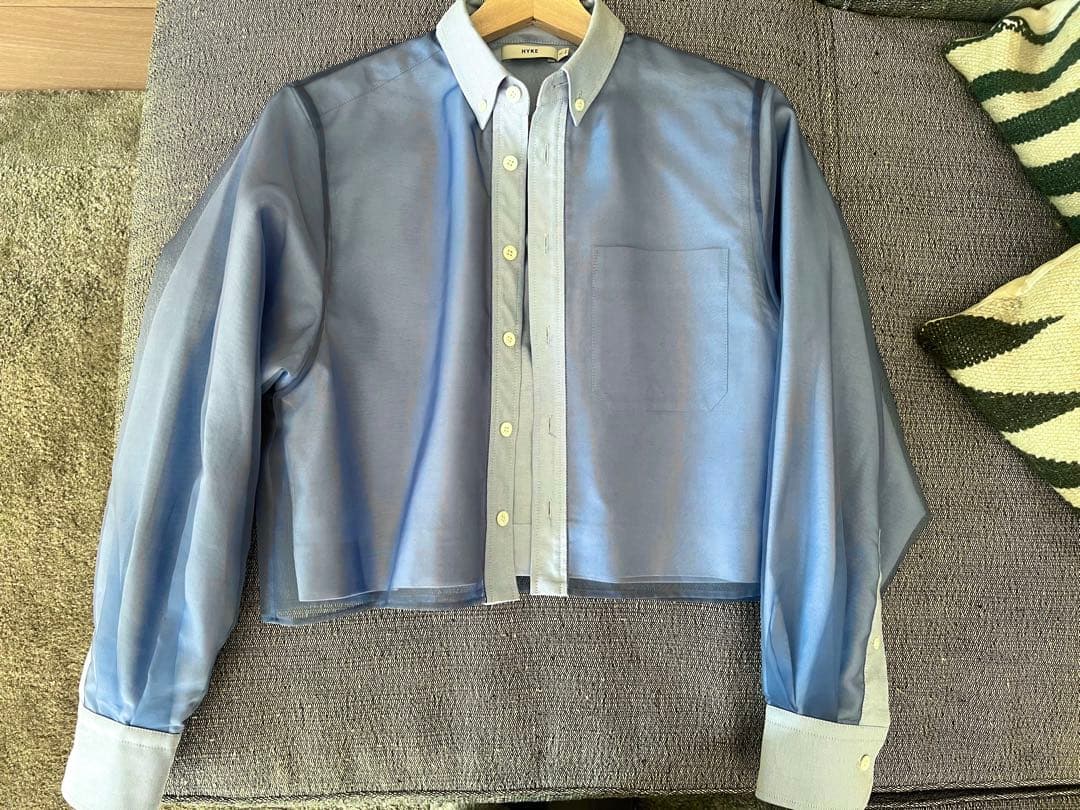 HYKE ▪️25AW▪️LAYERED OXFORD SHEER SHIRT