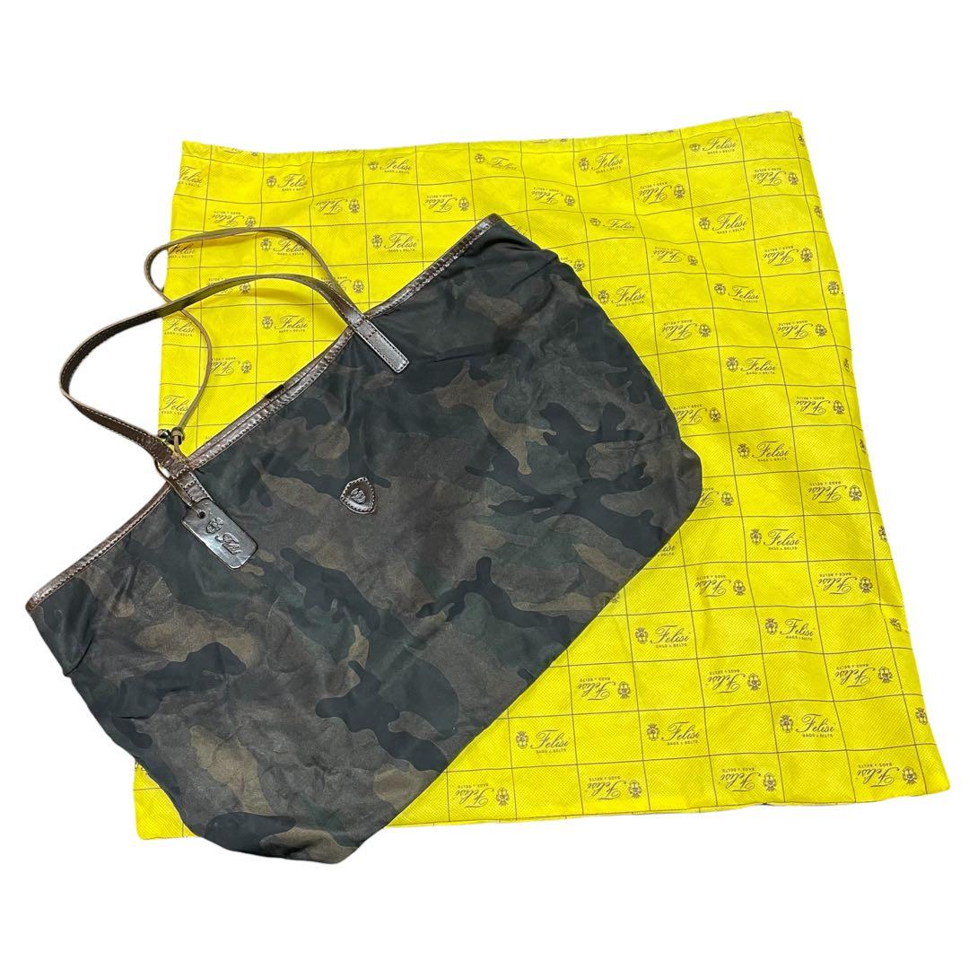 【美品】 フェリージ トートバッグ ナイロン トートバッグ カモ柄　迷彩