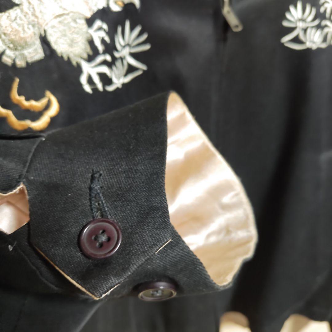 f*r様 ピンクドラゴン黒の刺繍スカジャンクリームソーダAngel