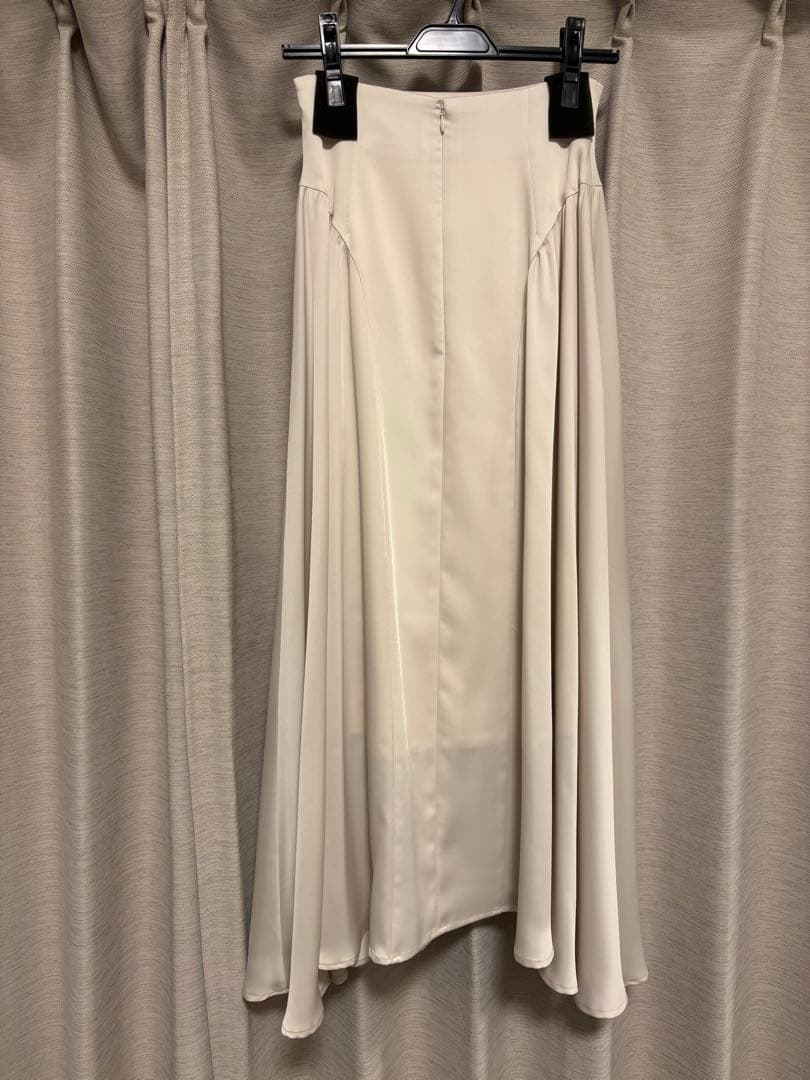 anuans アニュアンス チンツサテンサイドギャザーハイウエストスカート