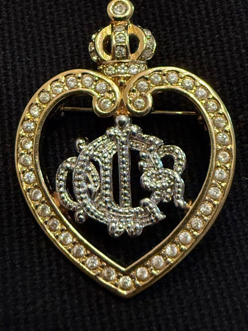 【希少品】クリスチャンディオール　ヴィンテージ　ブローチ　冠モチーフ　ロゴ