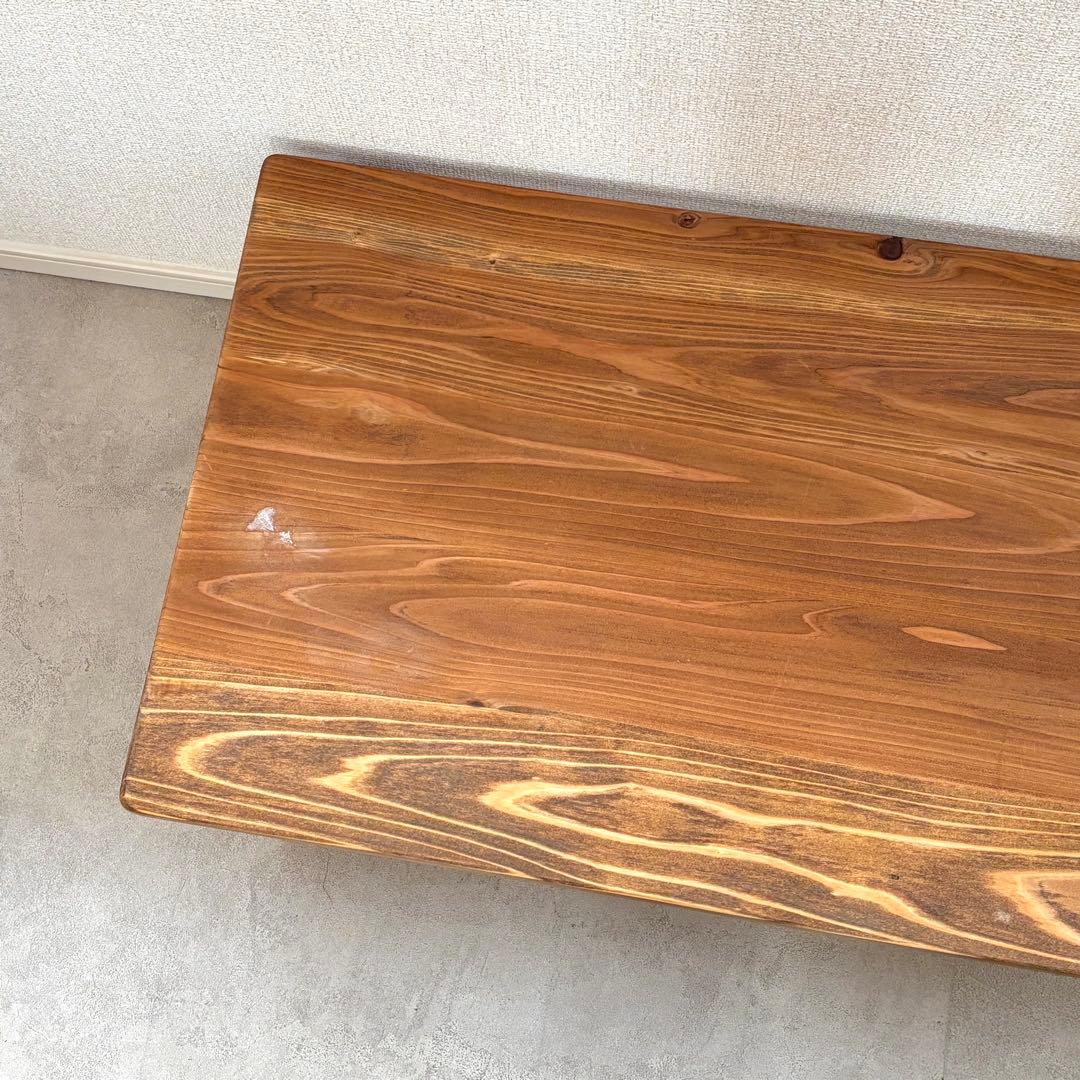 天然木 カフェ風 ローテーブル ダークウォルナット