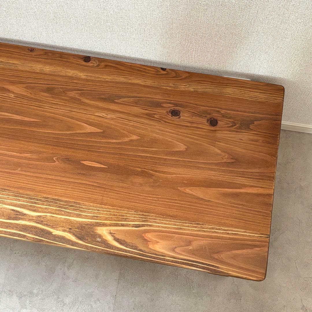 天然木 カフェ風 ローテーブル ダークウォルナット