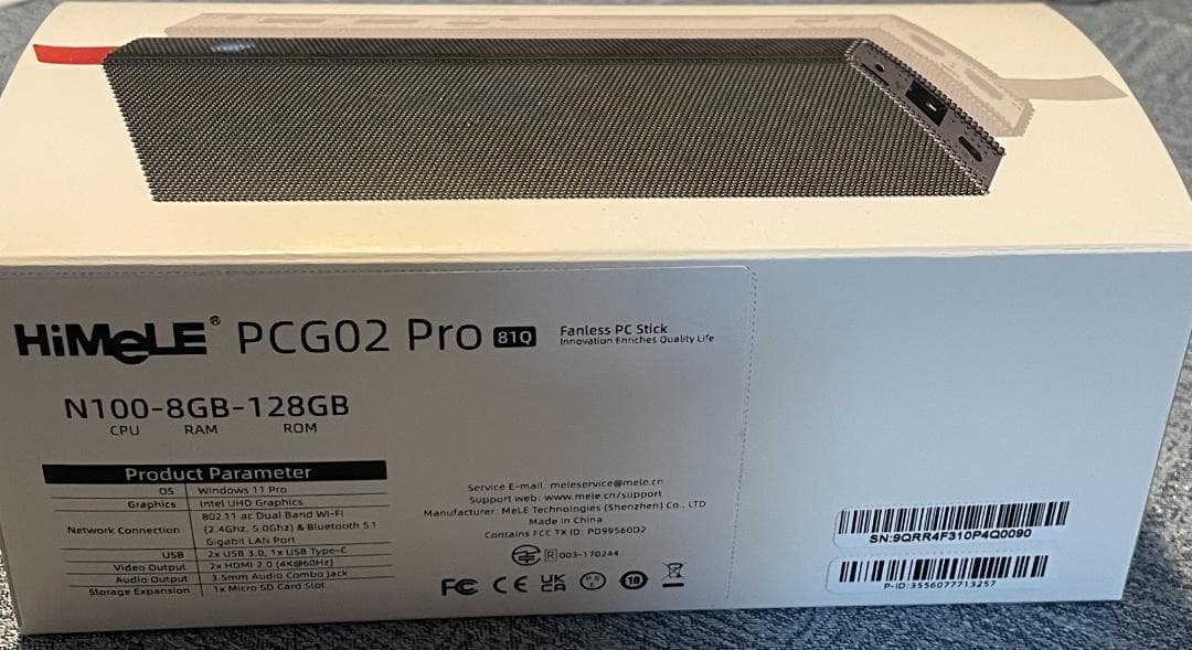 HiMeLE PCG02 Pro ファンレスミニPCスティック