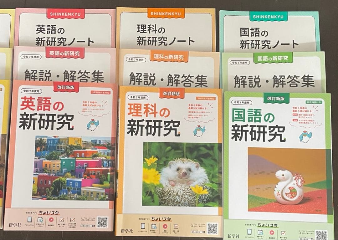 新学社　新研究　令和7年　5教科セット　高校受験