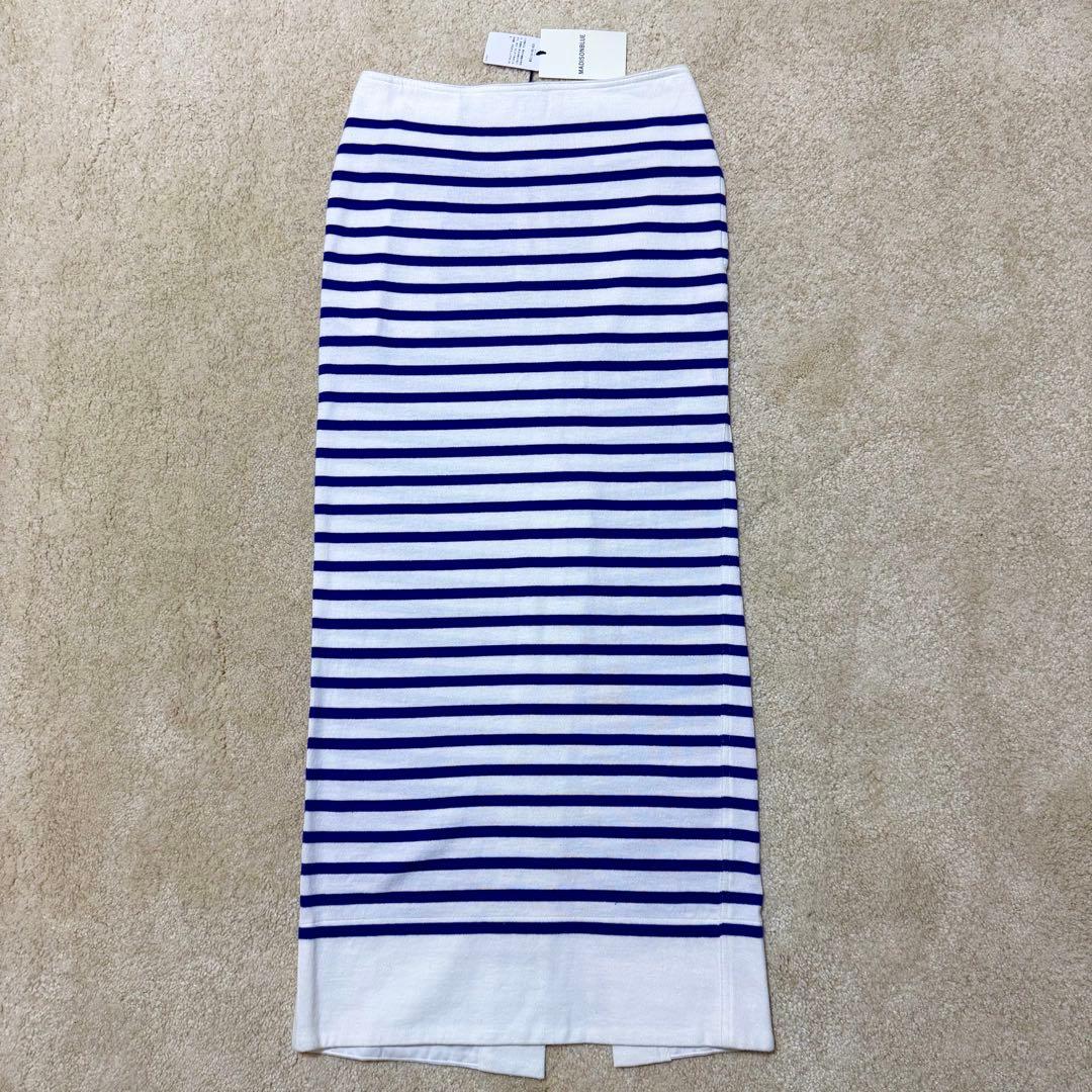 新品 マディソンブルー ボーダー タイトロングスカート Sサイズ ストレッチ