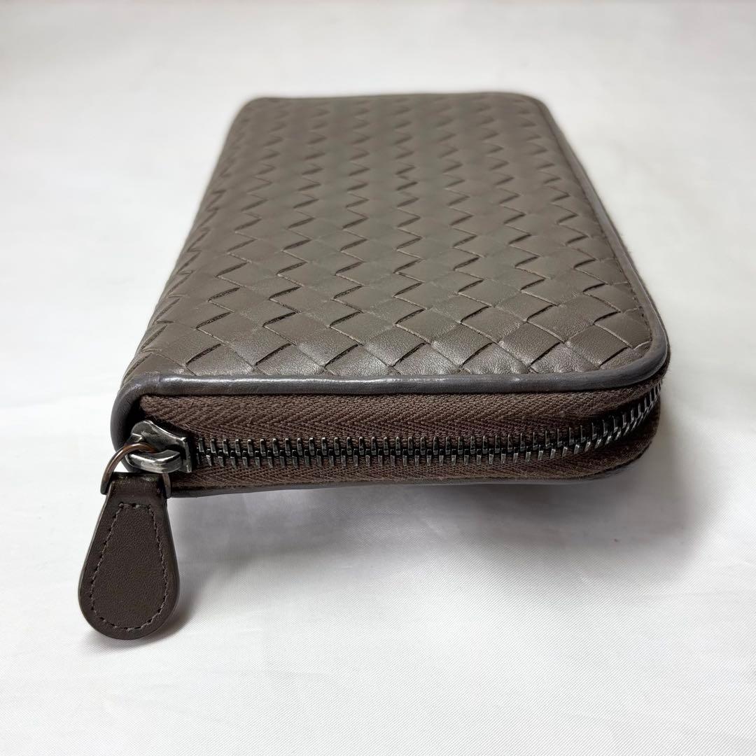 【美品】　ボッテガヴェネタ　長財布　イントレチャート　ラウンドファスナー
