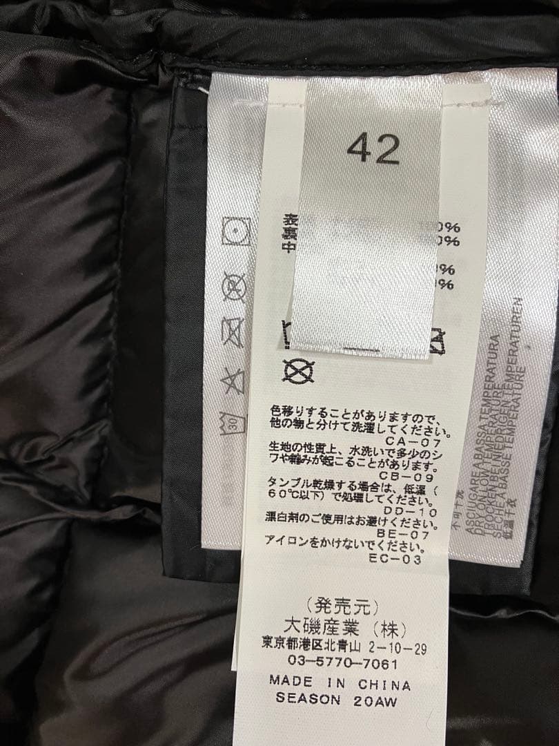 hyde666 ケープホーンCAPEHORNダウンジャケットレディース　黒