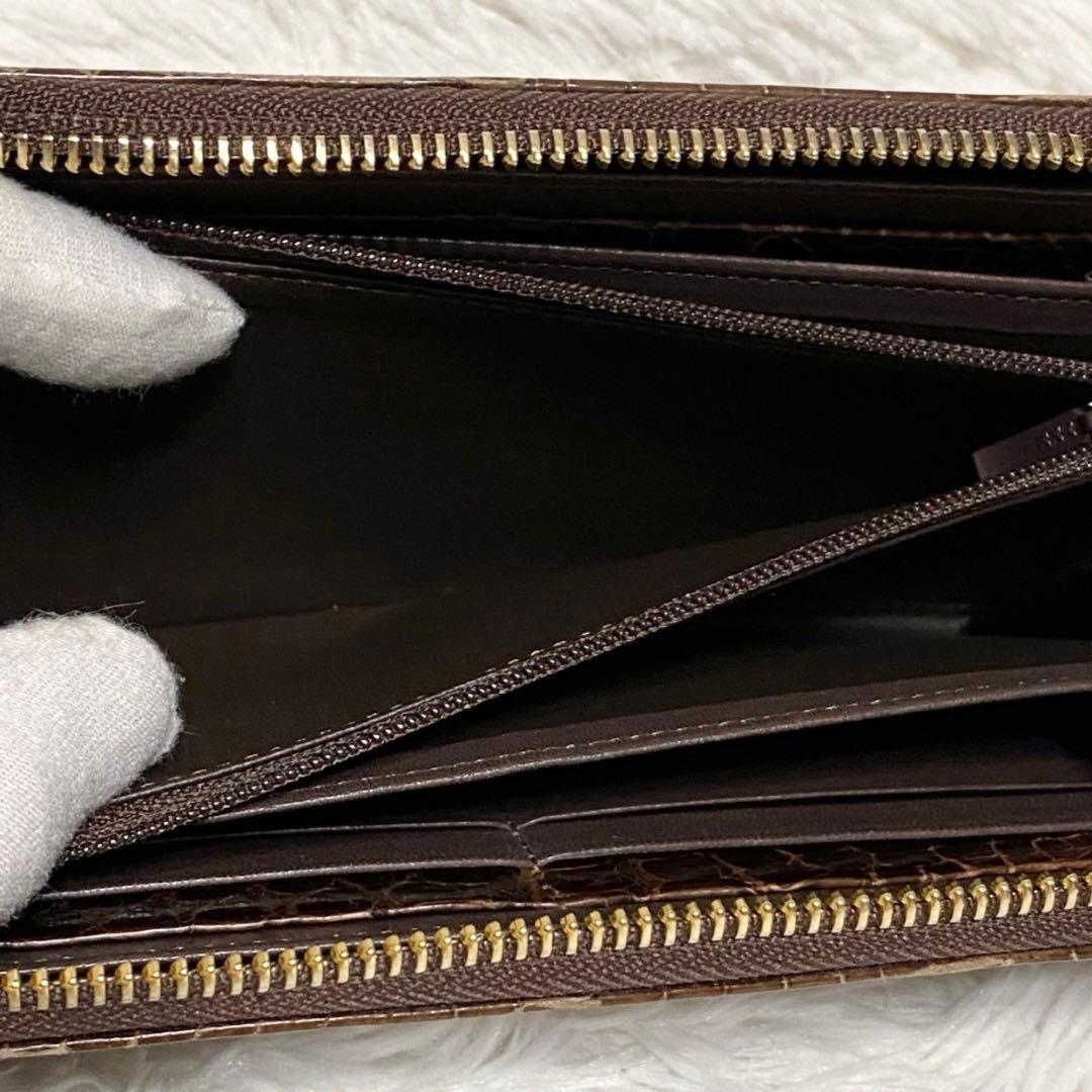 【美品】HALEINE クロコダイル レザー ウォレット 日本製