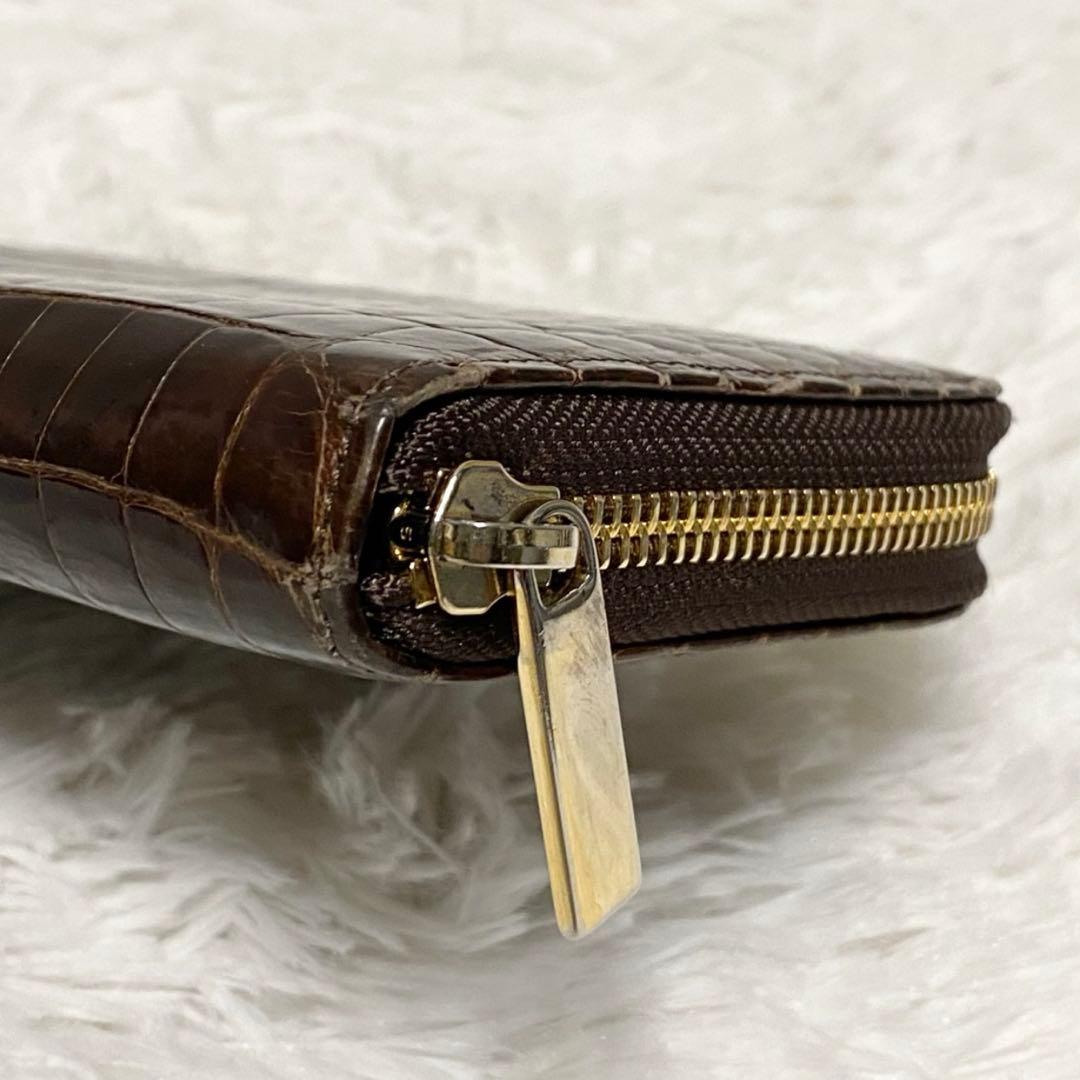 【美品】HALEINE クロコダイル レザー ウォレット 日本製