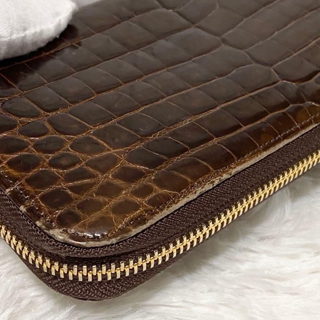 【美品】HALEINE クロコダイル レザー ウォレット 日本製