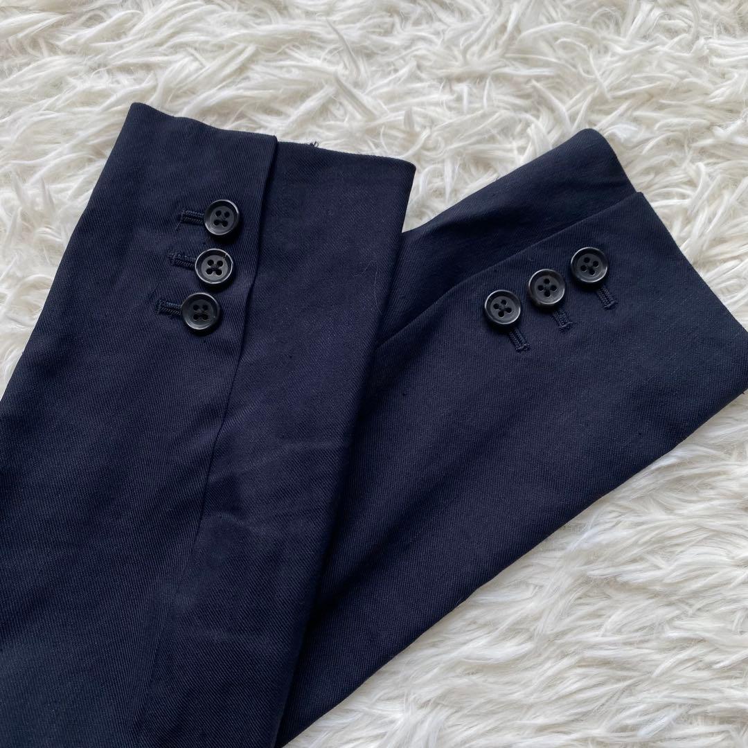 theory×SHIPS リネン混 ノーカラージャケット パンツスーツ M