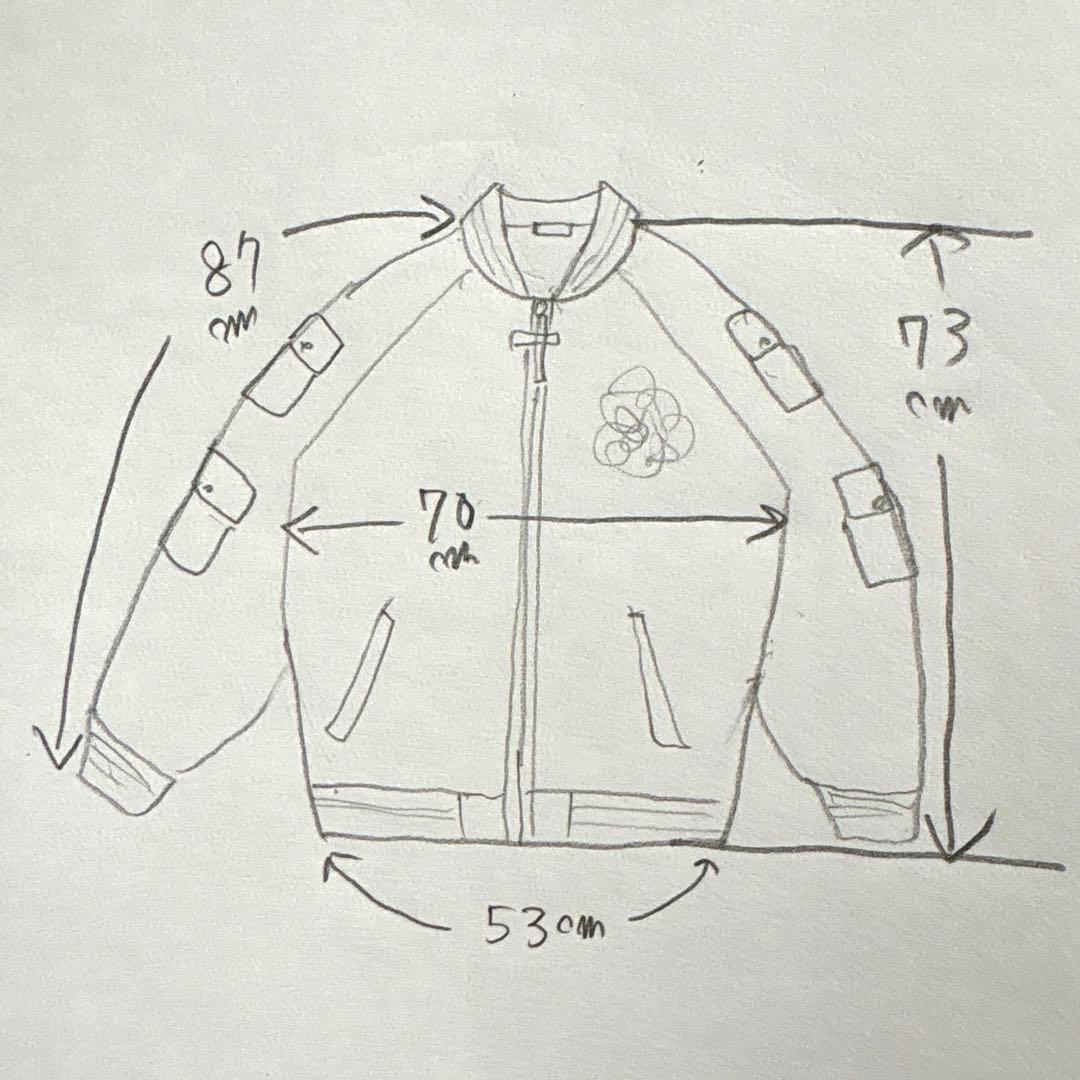 ディムモアール ベロア スカジャン スカル 刺繍 シルバー　地雷系　MA-1