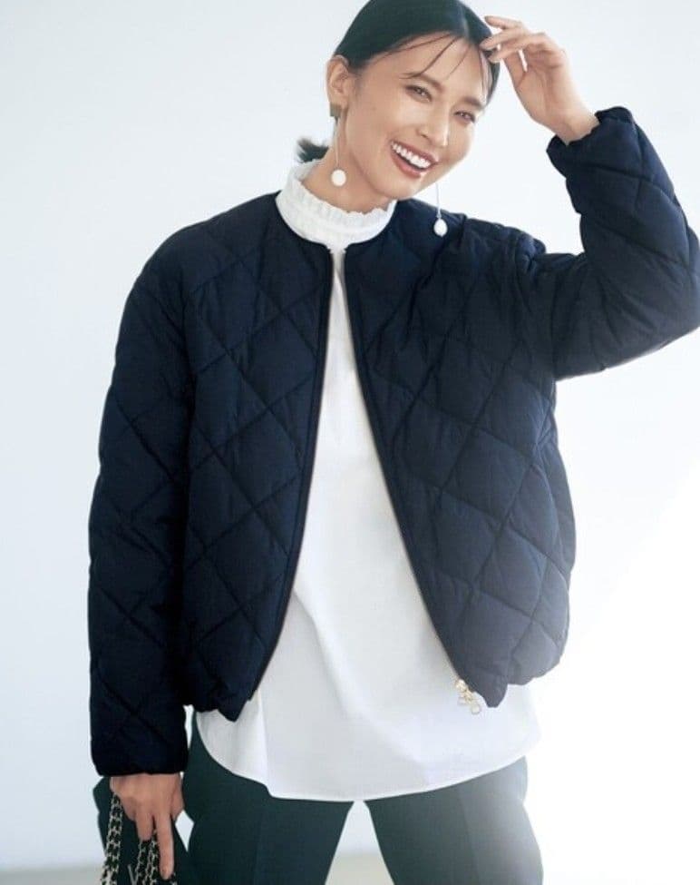 TAION×UNFILO キルティングダウンショート丈ブルゾン　S　濃紺