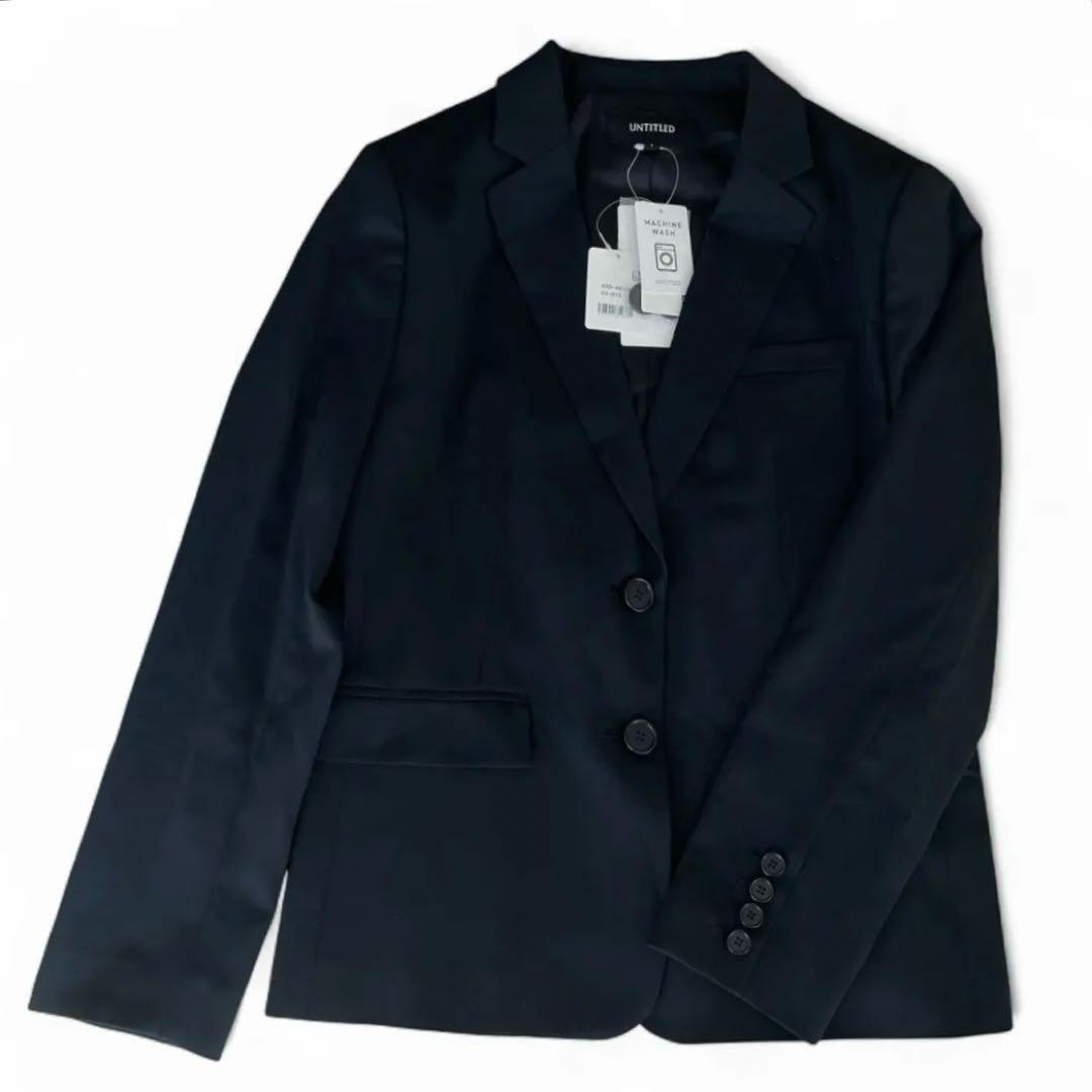 新品未使用　アンタイトル　パンツスーツ 洗える　セットアップ　ブラック　黒　L