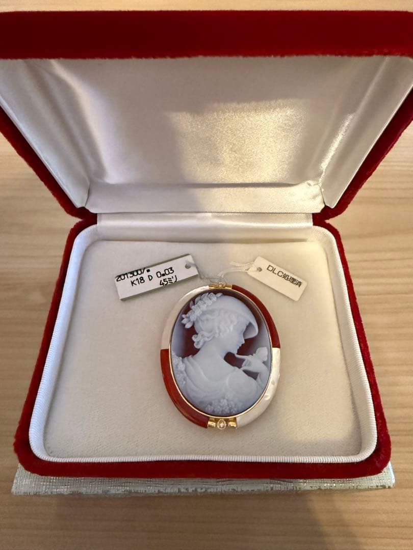 Ｋ18カメオブローチ 女性の肖像