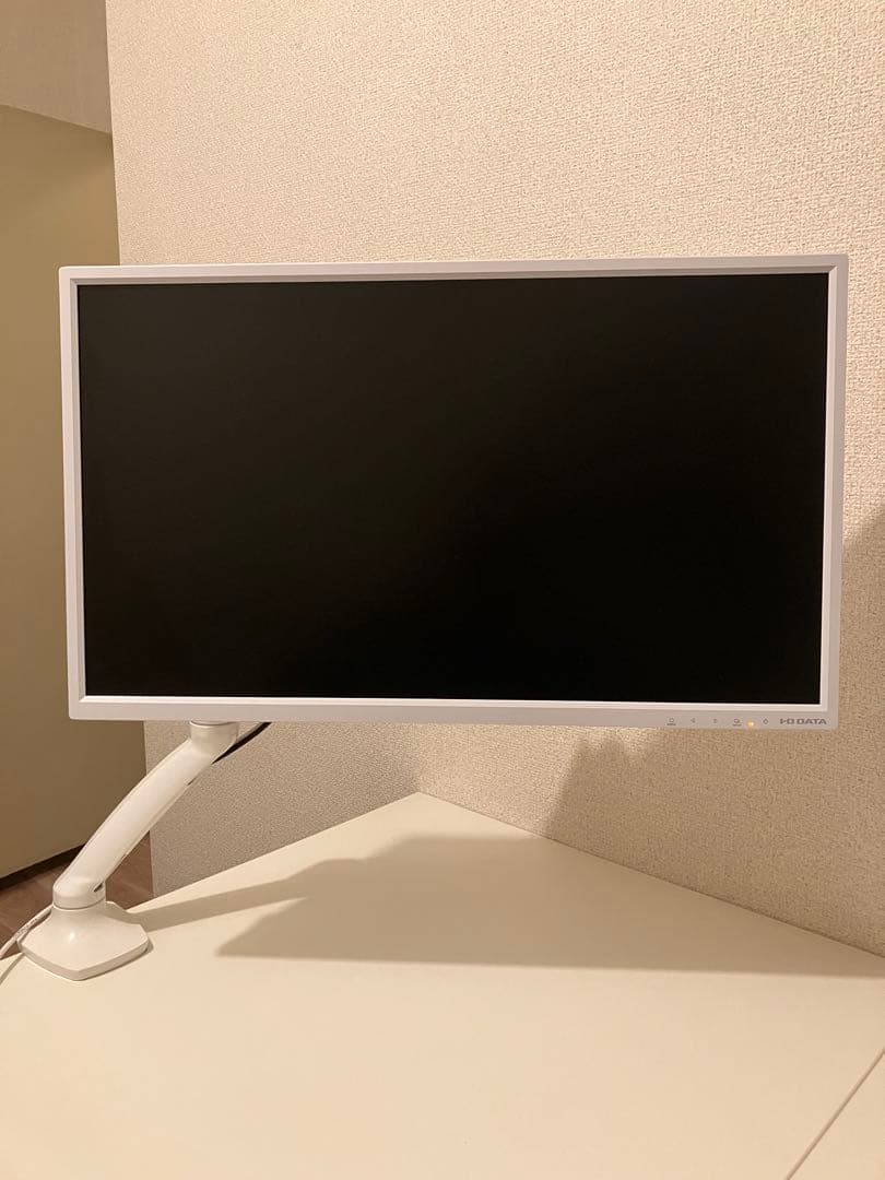 【白デスク環境セット】23.8型モニター ＆ ガス圧式アーム