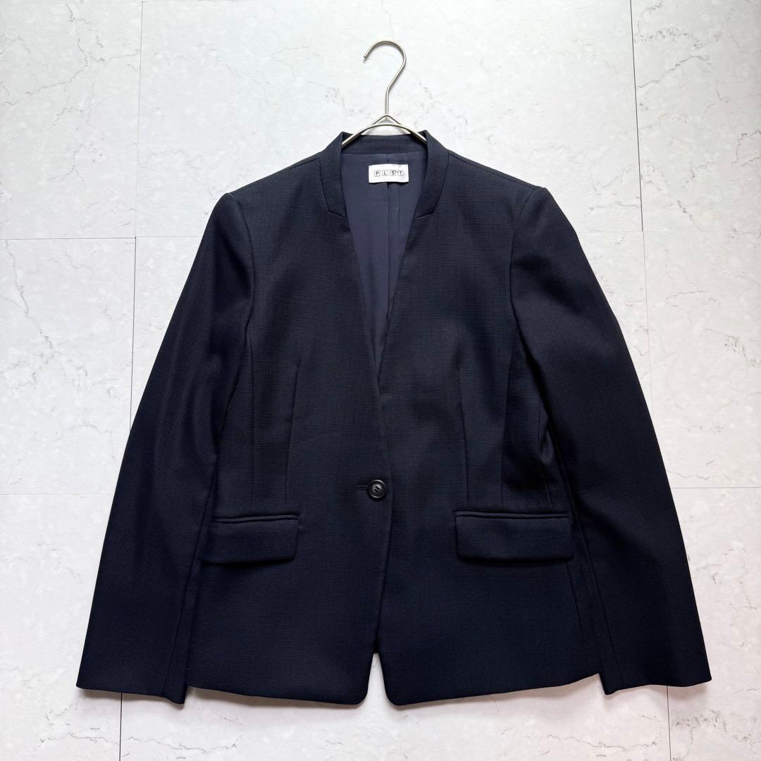 美品 プラステ スーツ セットアップ ノーカラー パンツ M ウォッシャブル