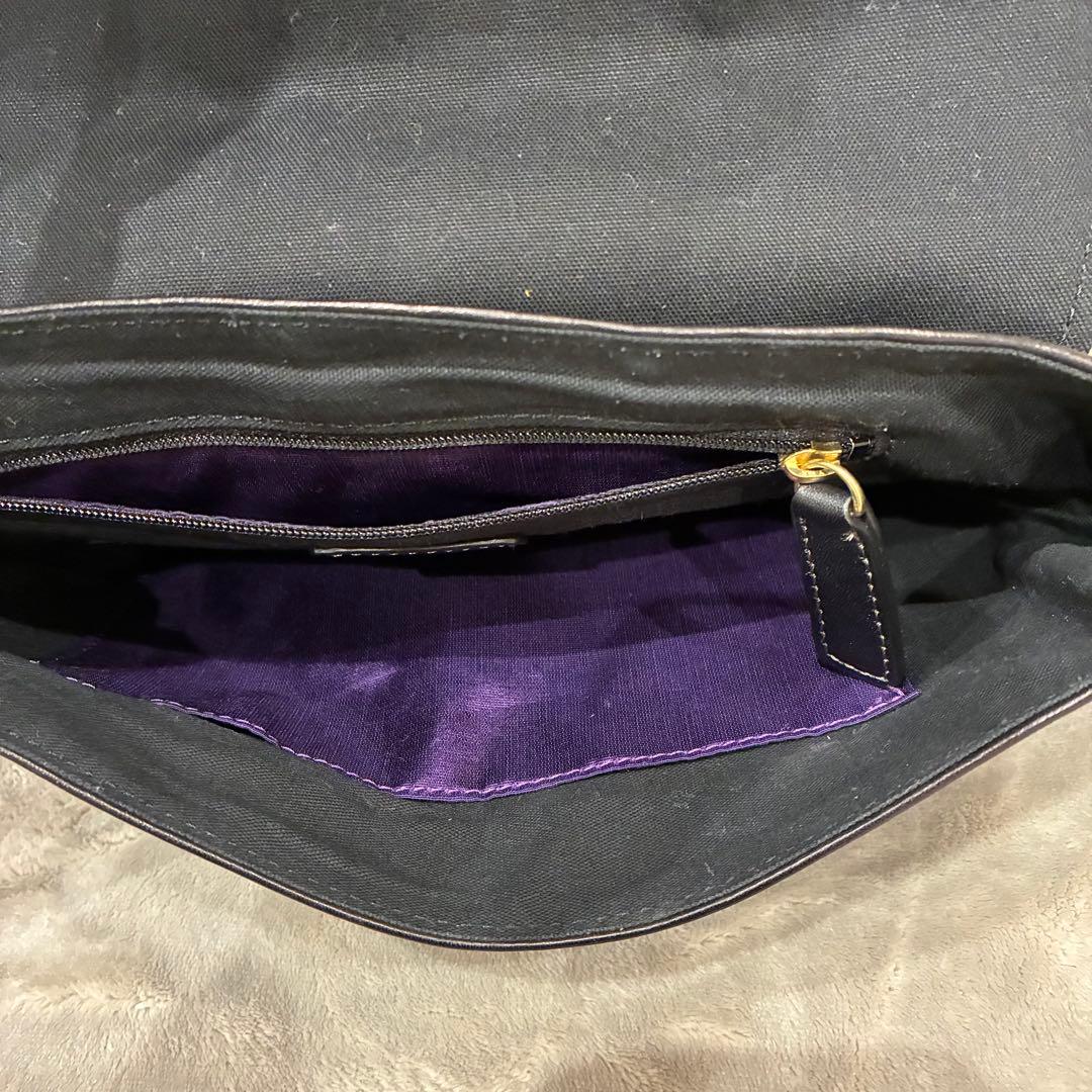 ポールスミス ショルダーバッグ クラシックマルチストライプ シボ革 レザー 黒