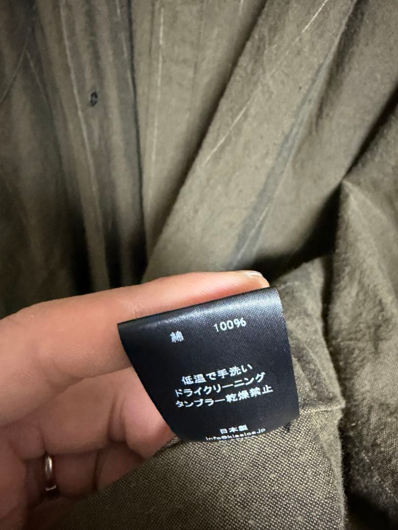 ※２枚目の色味になります。 KLASICA ロングコート 茶カーキ ストライプ