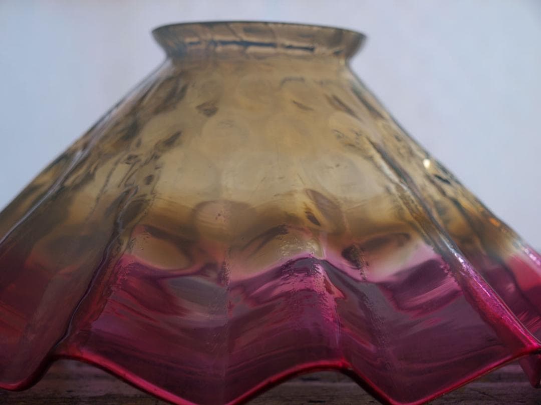 ピンク色オパールガラス フリルガラス ランプシェード電笠オパールセント/K086