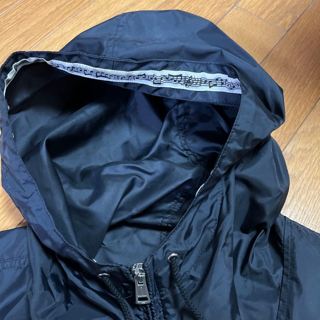 ナンバーナイン音符柄　黒ナイロンパーカー