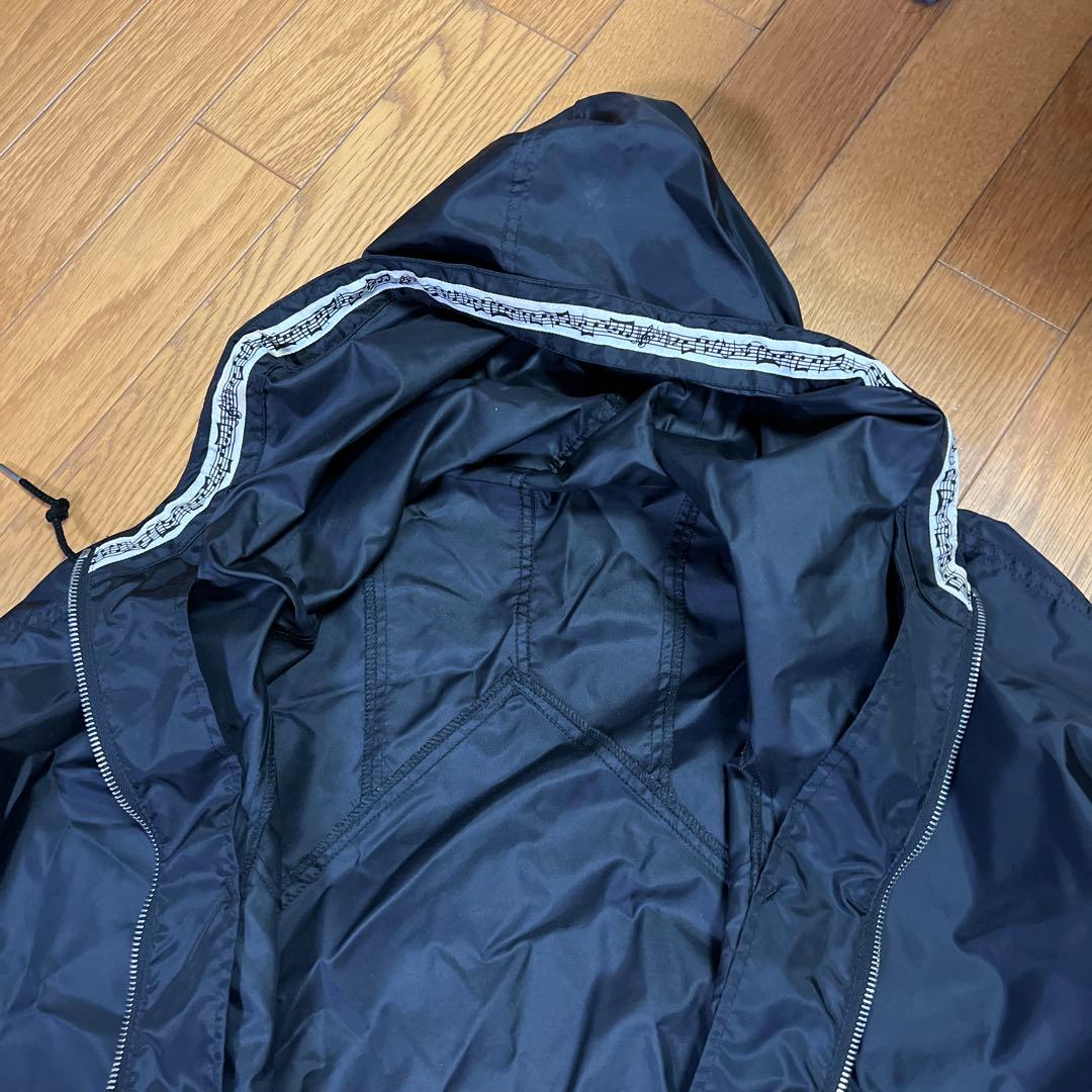 ナンバーナイン音符柄　黒ナイロンパーカー