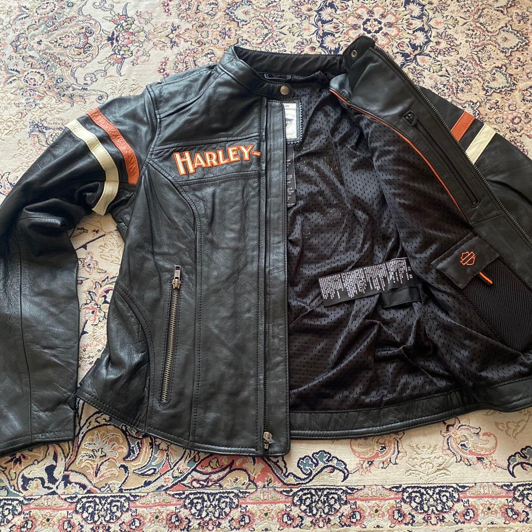 新品未使用HARLEY-DAVIDSON ブラックレザーロゴジャケット 在庫限り