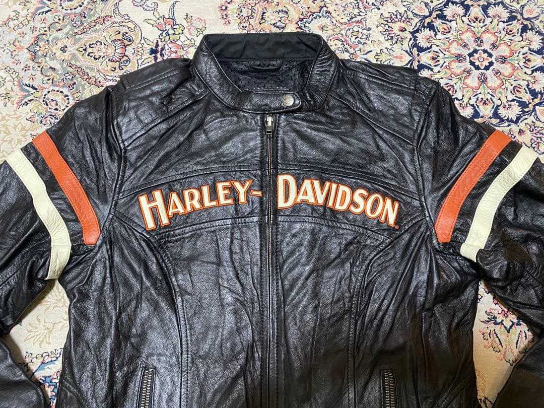 新品未使用HARLEY-DAVIDSON ブラックレザーロゴジャケット 在庫限り
