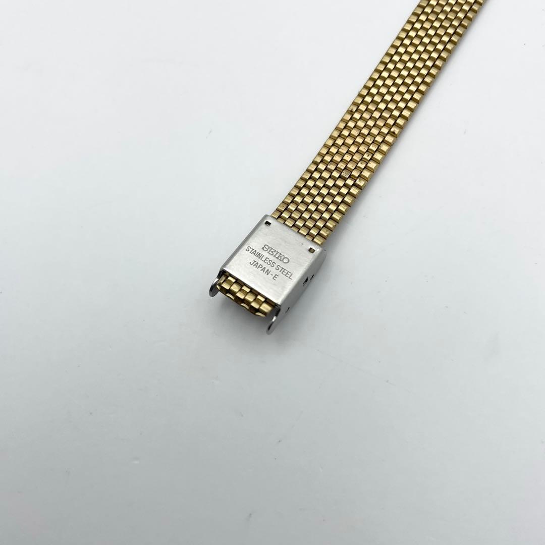 セイコー レディース腕時計 ゴールド オクタゴン ブラック文字盤 クォーツ 稼働
