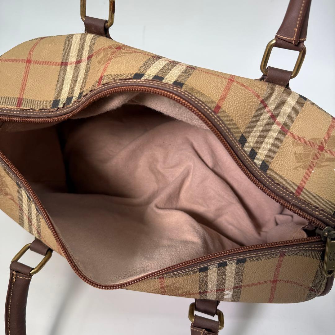 Burberrys ミニボストン ノバチェック PVC シャドーホース ロゴ